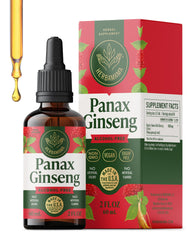 Herbamama Panax ginseng tincture bottle highlights energy-supporting root extract