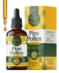 HERBAMAMA Pine Pollen tincture bottle, vegan and sugar-free for daily immune support.