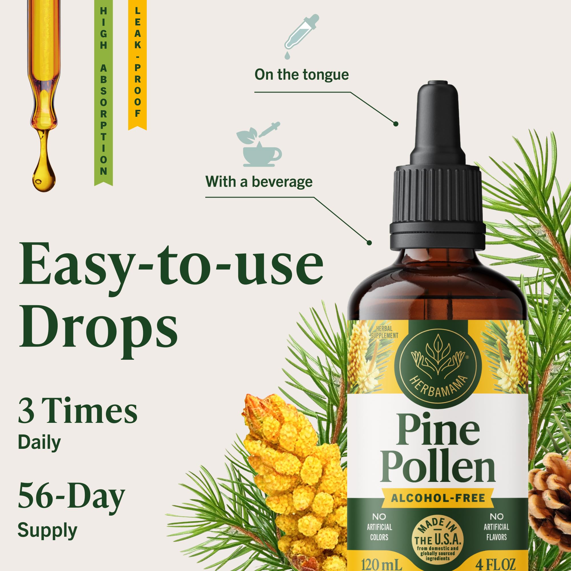 Dropping tincture into water, convenient daily administration.