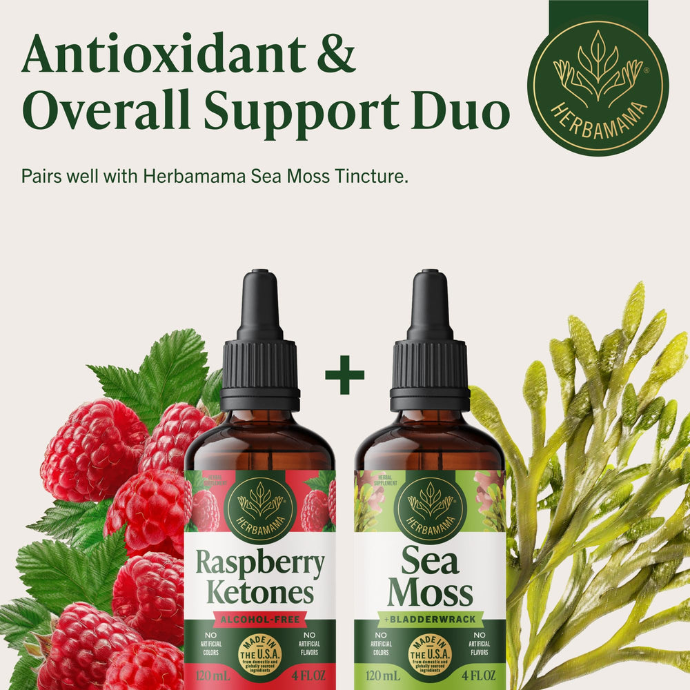 HERBAMAMA Raspberry Ketones alcohol-free drops support sugar-free option