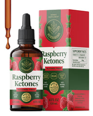 HERBAMAMA Raspberry Ketones bottle shows vegan formula for easy use