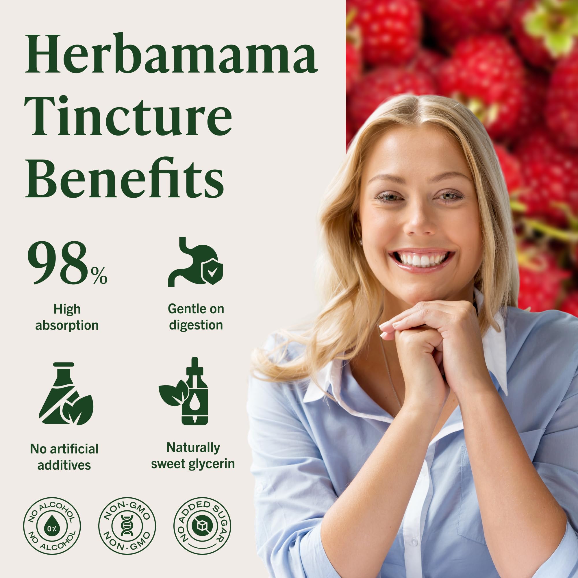 HERBAMAMA Raspberry Ketones water pairing shows simple dosage