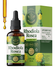 Herbamama Rhodiola tincture bottle front view highlights vegan mood support
