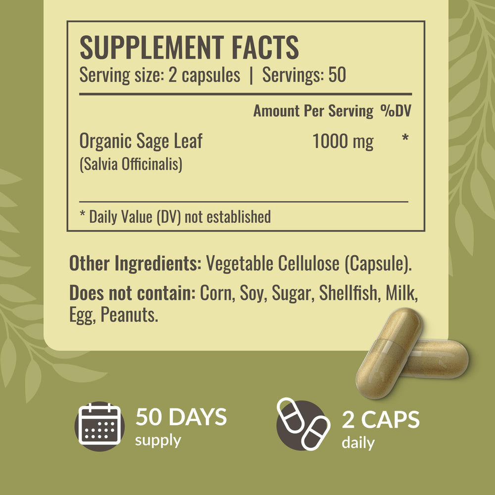 HERBAMAMA sage leaves dried on surface, natural plant source for wellness.