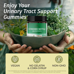 HERBAMAMA Stinging Nettle Gummies apple-flavor closeup highlights soft, chewy texture.