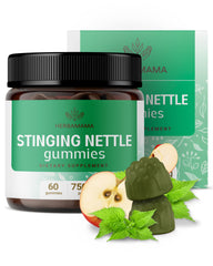 HERBAMAMA Stinging Nettle Gummies bottle offers convenient urinary support for daily use.