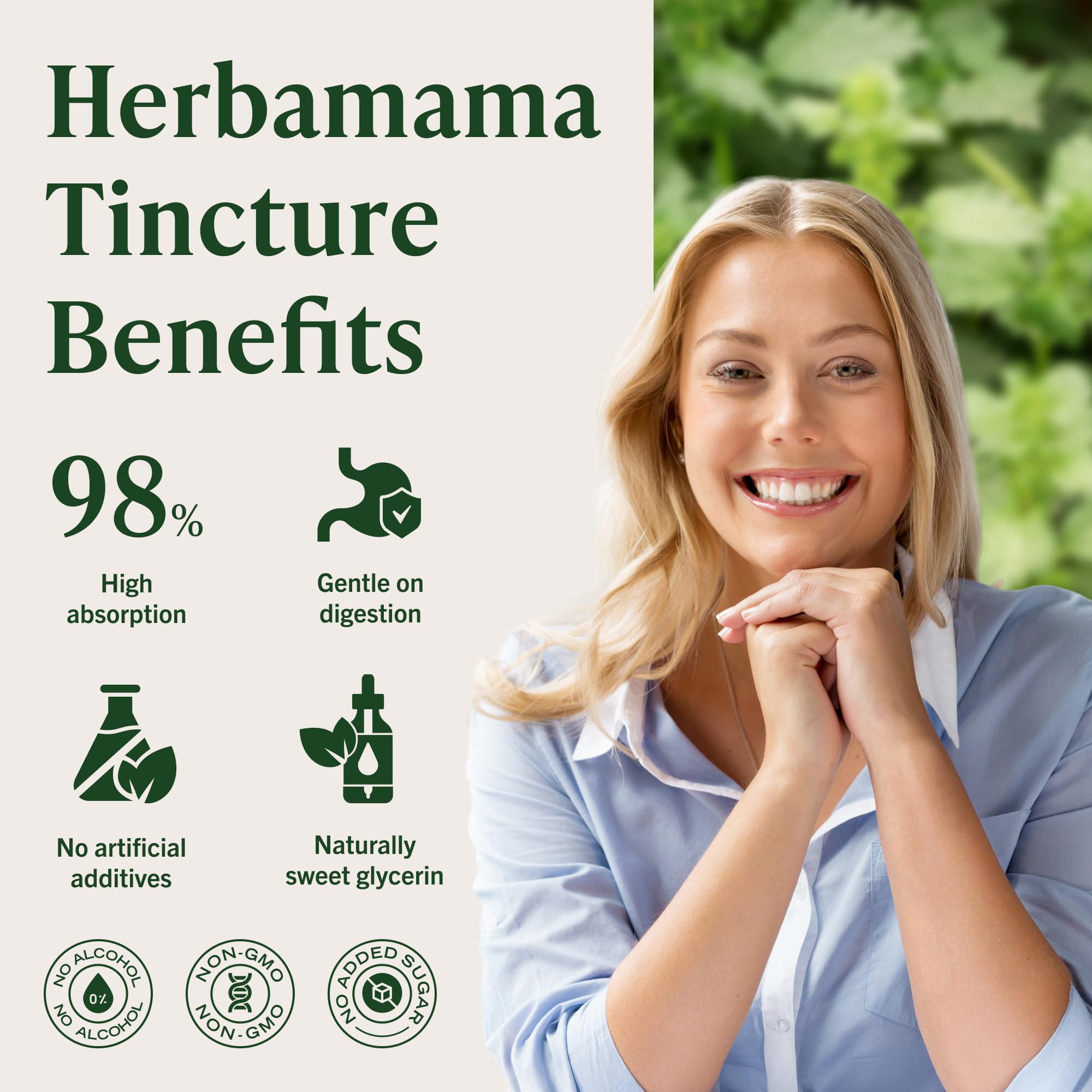 Herbamama tincture being poured into water for an easy daily dose