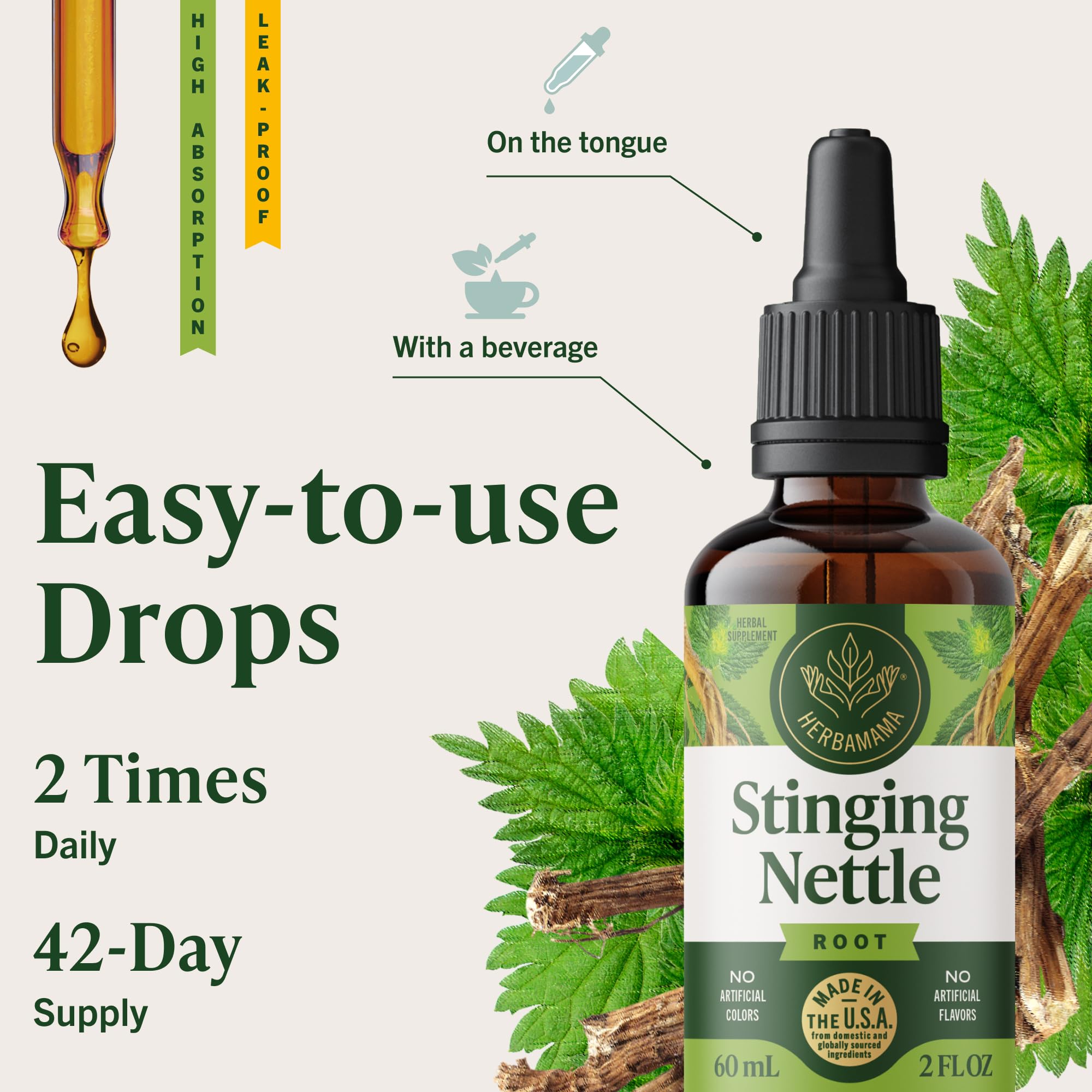 HERBAMAMA tincture pour shot demonstrates fast absorption concept.