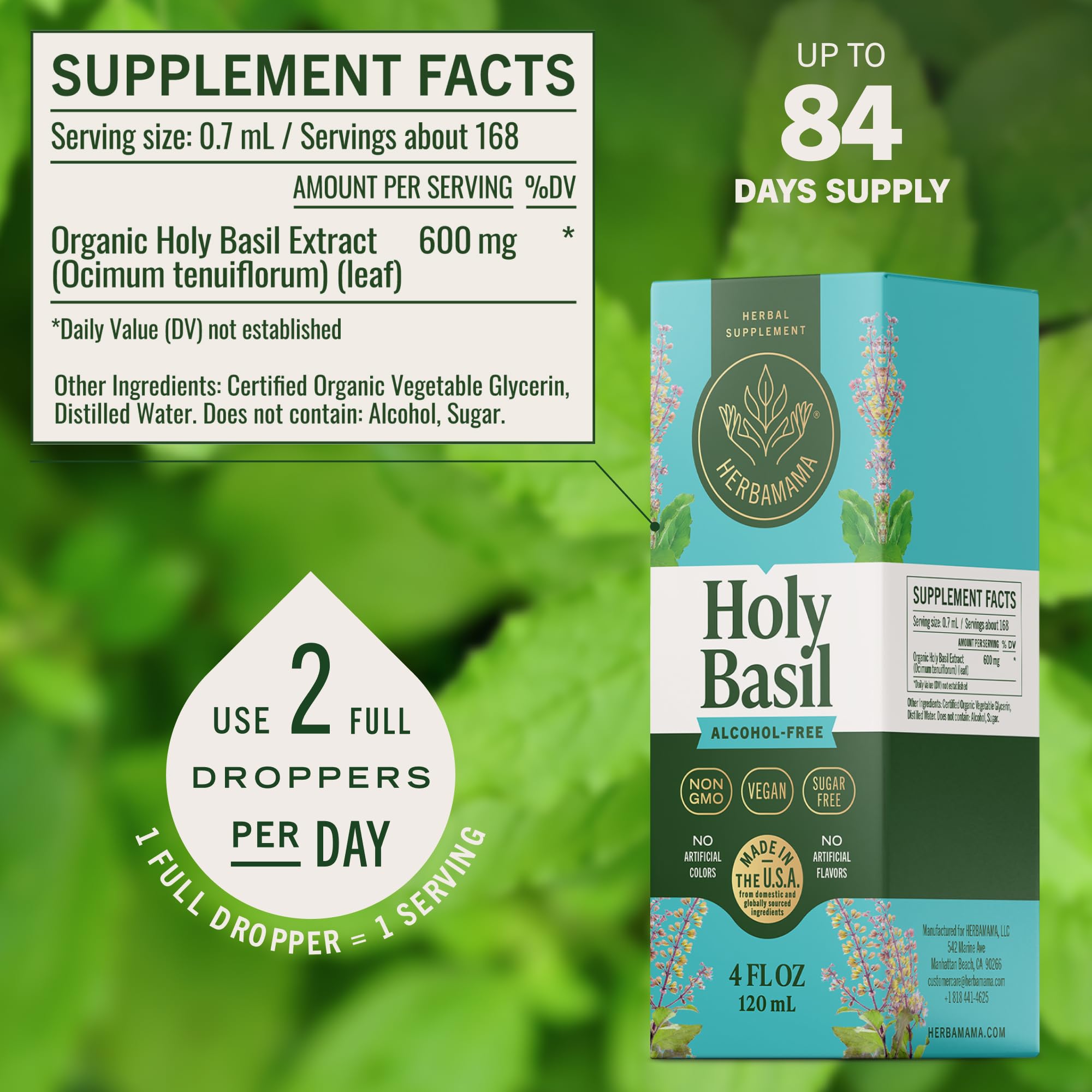 Ingredients panel highlighting a simple three-ingredient formula