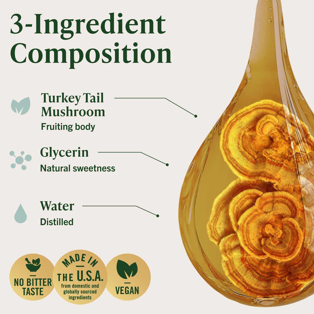 Close-up of ingredients label emphasizes three-ingredient vegetarian formulation.