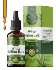 Herbamama White Willow Bark tincture bottle pour for quick antioxidant support