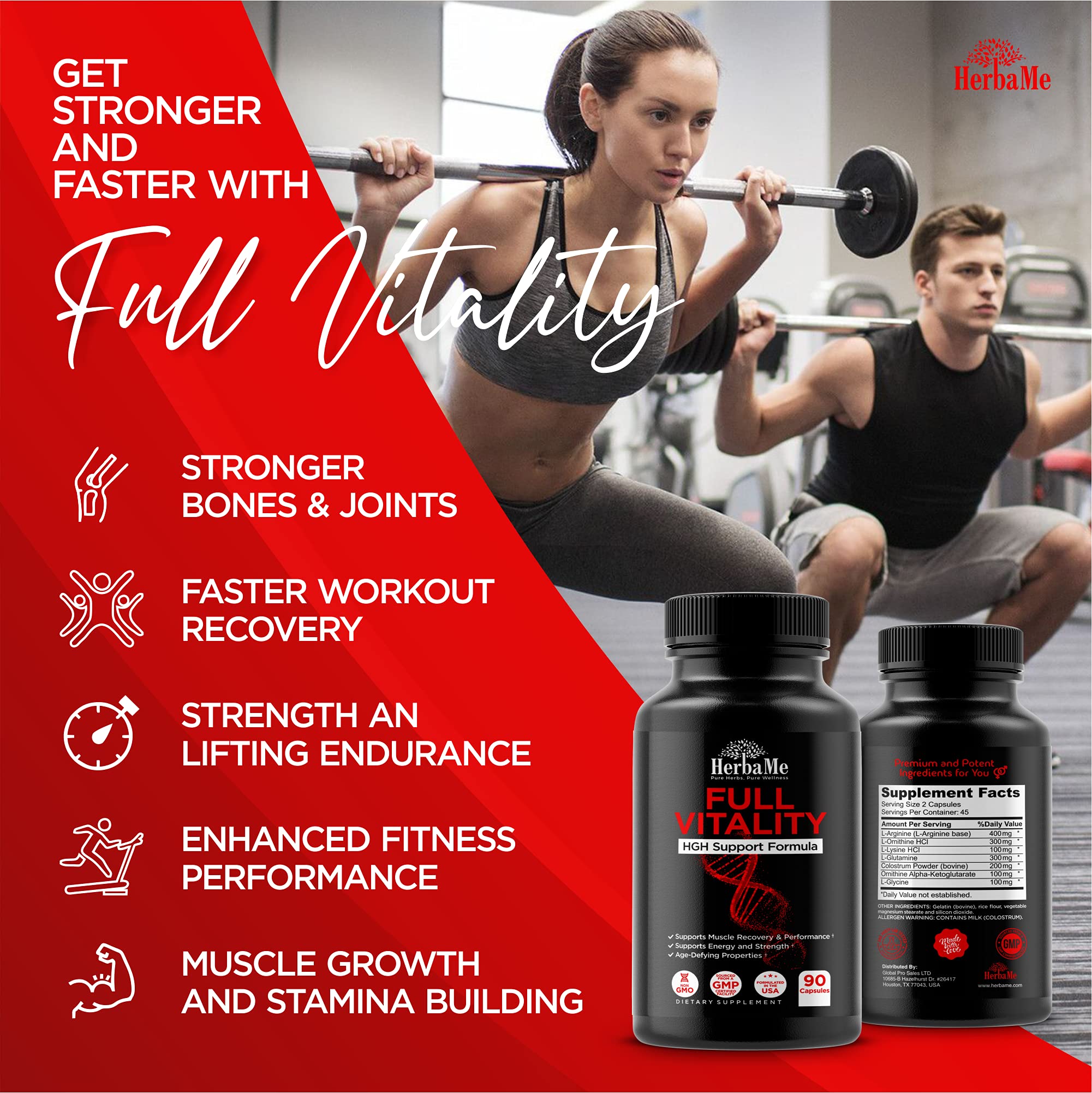 Bottles with a glass of water illustrating post-workout recovery with HerbaMe HGH