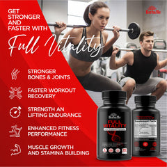 Bottles with a glass of water illustrating post-workout recovery with HerbaMe HGH