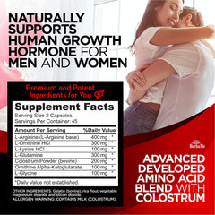 HerbaMe HGH label close-up showing ingredients for muscle support