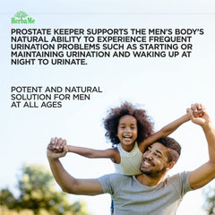 HerbaMe Prostate Support hands holding capsules for daily routine.