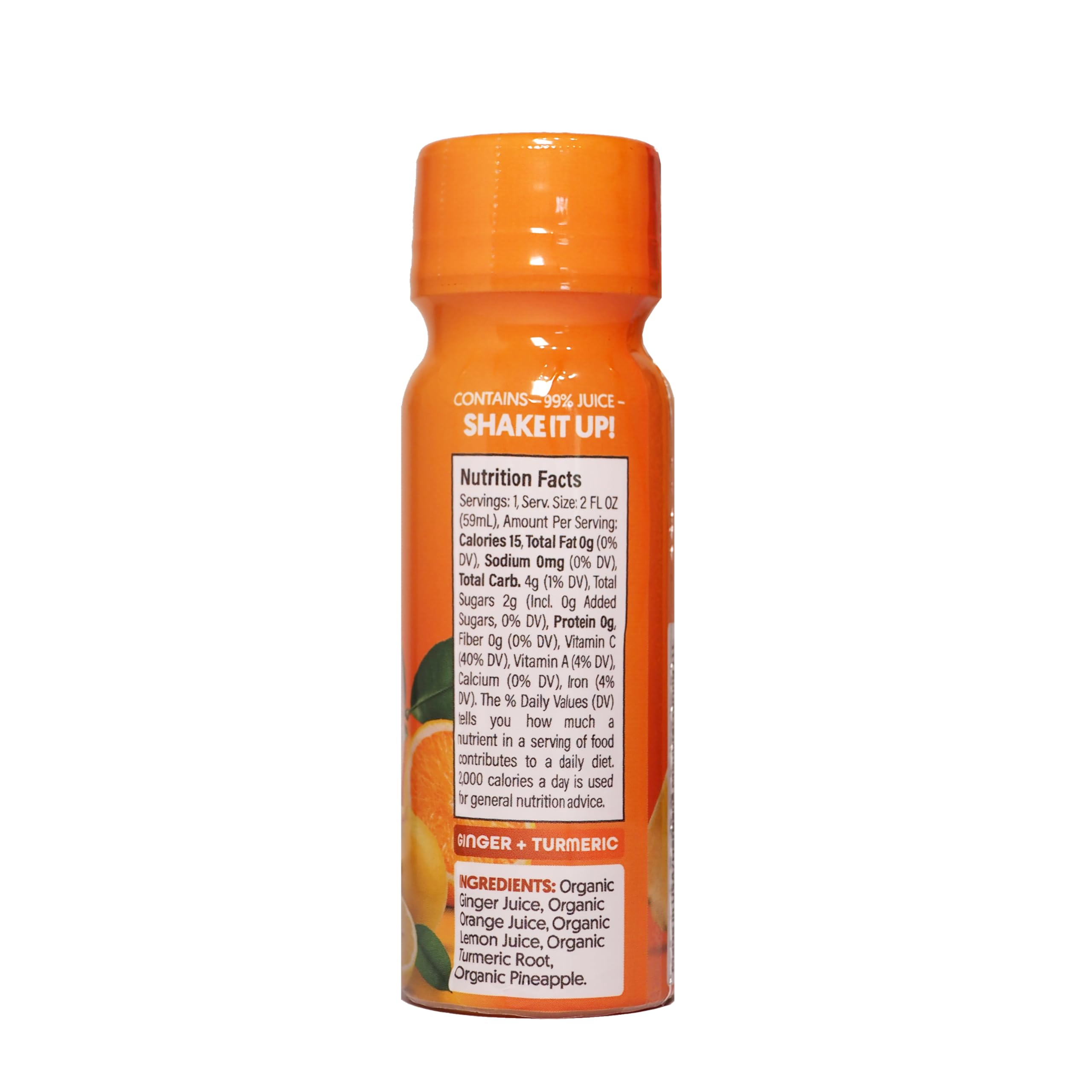 HERBANA Immunity & Digestive Shot close-up; vibrant ingredients hint at a natural wellness ritual.