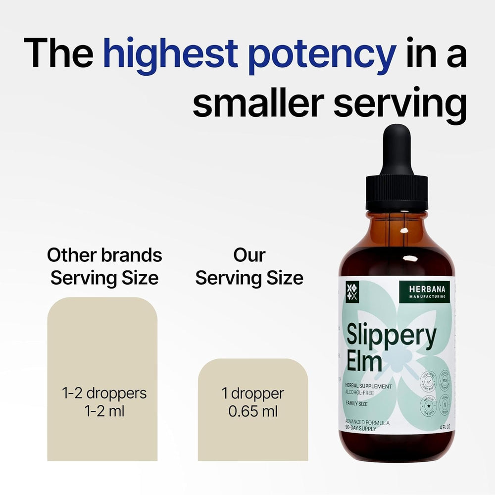 HERBANA Slippery Elm Bark Drops mixed with water for simple consumption