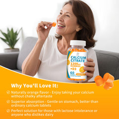 Herbance calcium label image signals high-dose 1200 mg calcium citrate with vitamin D3.