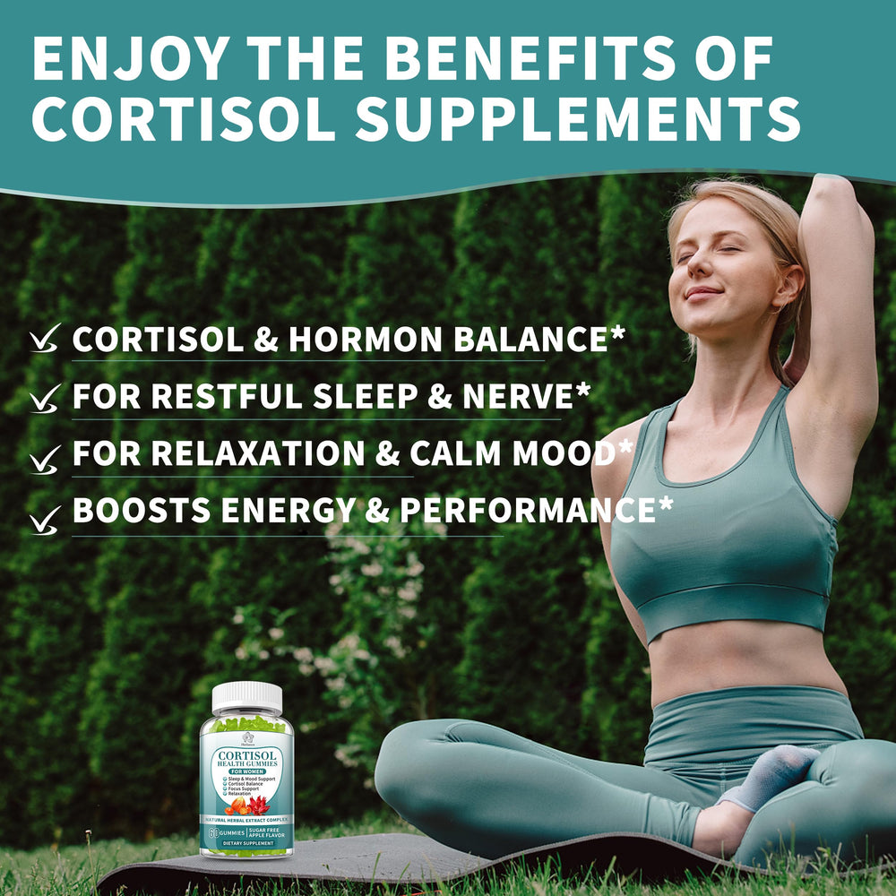 Herbance Cortisol Gummies apple-flavored gummies close-up for daily stress support