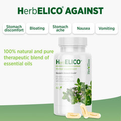 HerbELICO label packaging highlighting gluten-free and non-GMO attributes