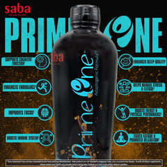 HerbFuse Saba Prime One label closeup emphasizes premium adaptogenic blend