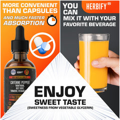 HERBIFY Cayenne Drops immune warmth scene suggesting energy balance.