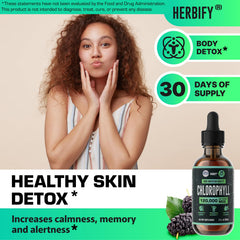 Herbify Chlorophyll Drops pour spout demonstrating easy daily dose