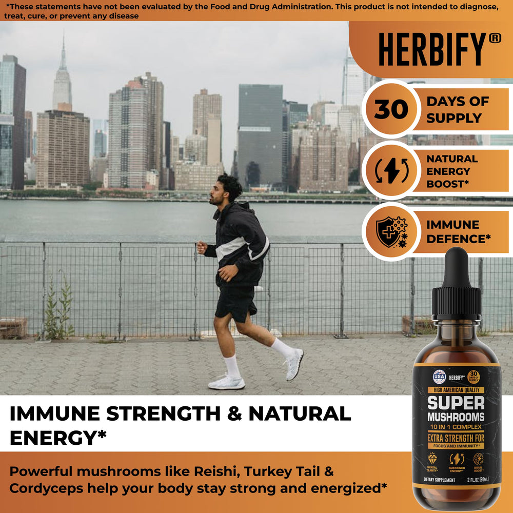 HERBIFY Cordyceps mushroom closeup hints at natural energy and stamina