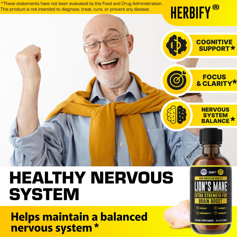 HERBIFY Lions Mane extract with wild ingredients for immune-support wellness.