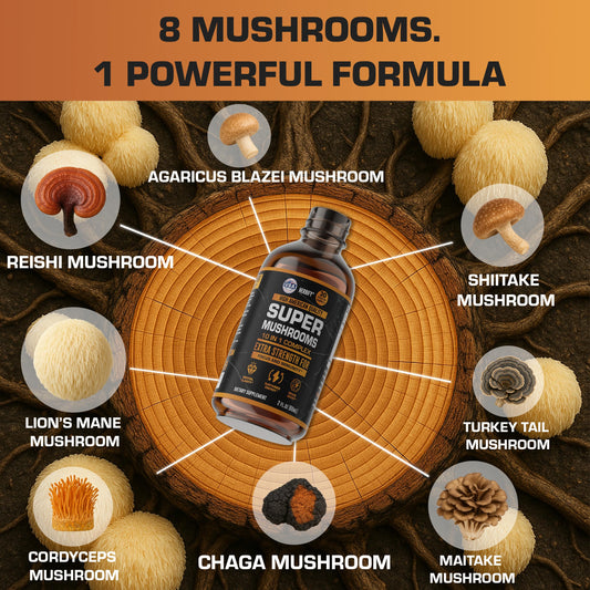 HERBIFY Lions Mane mushroom bottle pour suggests focus and mental clarity for busy days