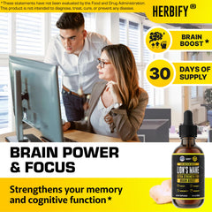 HERBIFY Lions Mane tincture dropper releasing liquid for daily dosing