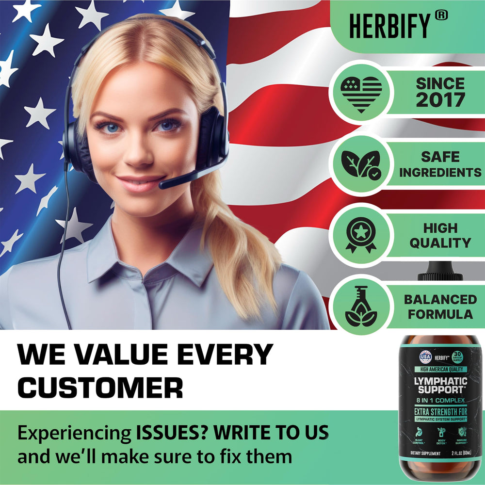 HERBIFY Lymphatic Drainage Drops in a daily routine setup for wellness