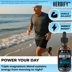 HERBIFY Magnesium Complex Drops glass with liquid for on-the-go use