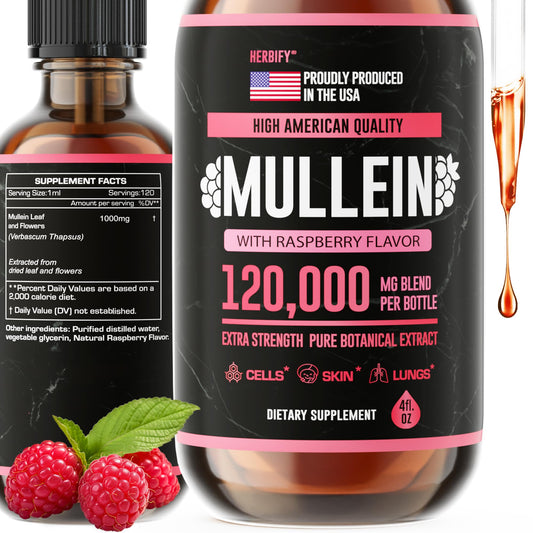 Herbify Mullein Drops bottle for daily lung support.