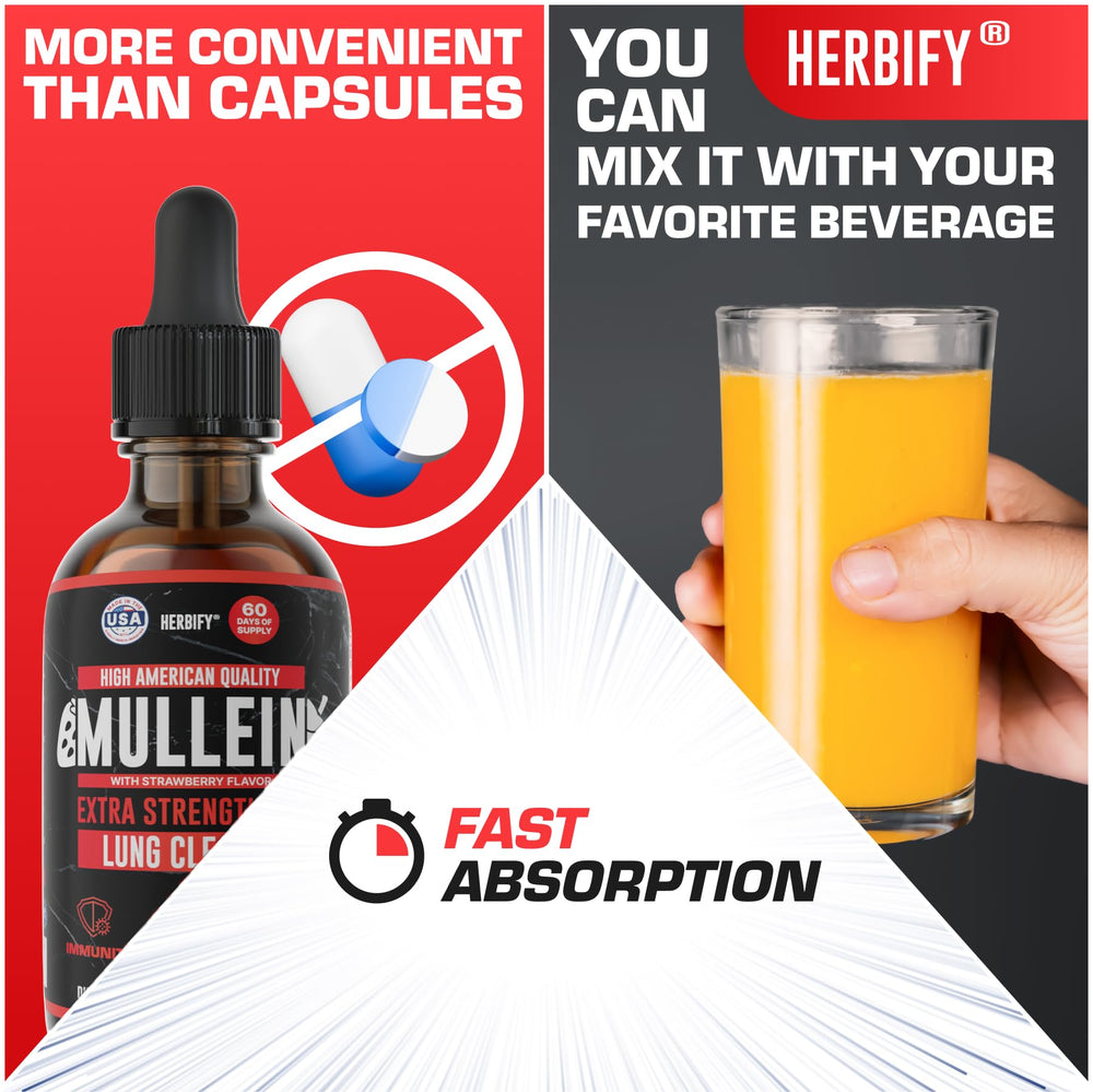 HERBIFY Mullein Drops USA-made label signaling quality and local sourcing