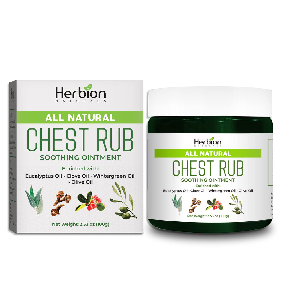Applying HERBION Naturals Chest Rub shows quick absorption for targeted chest comfort