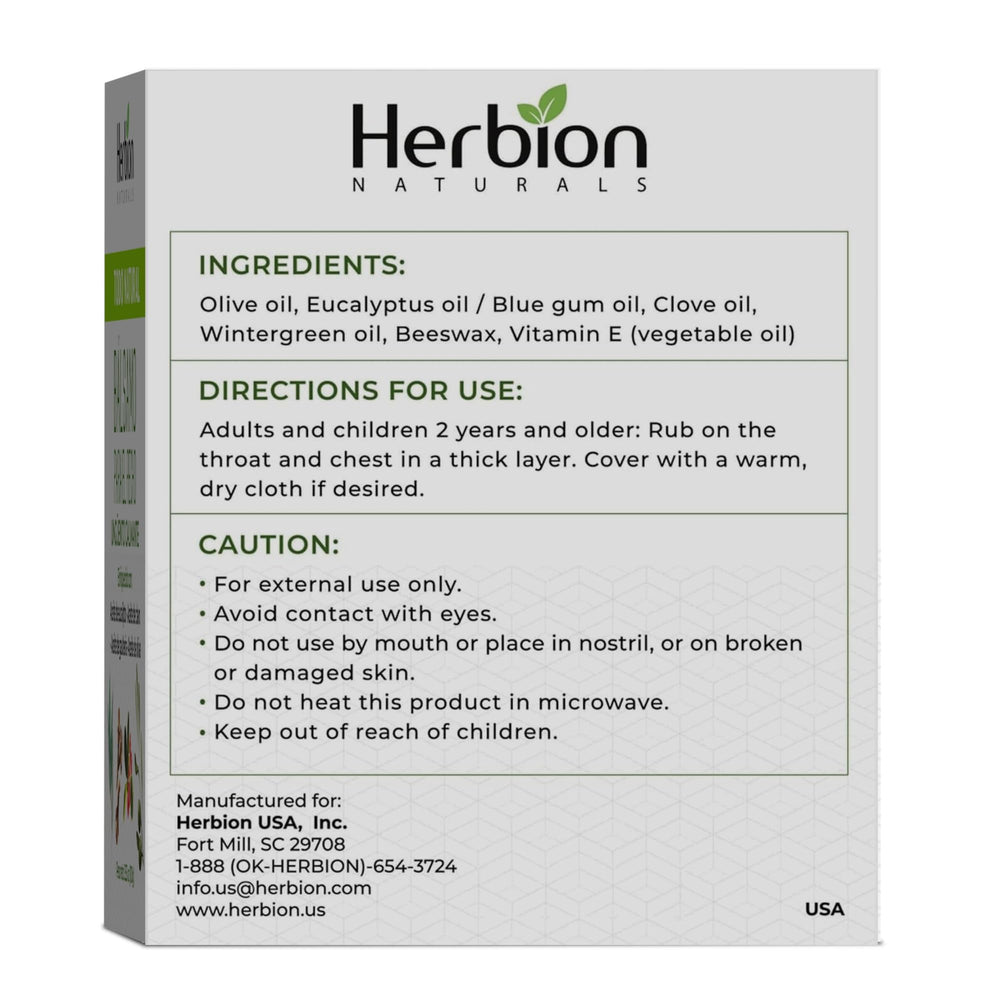 HERBION Naturals Chest Rub with eucalyptus oil provides cooling relief