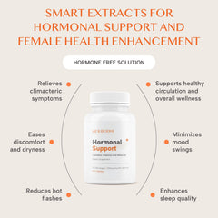 Her Bodhi Hormonal Support label close-up highlighting key ingredients