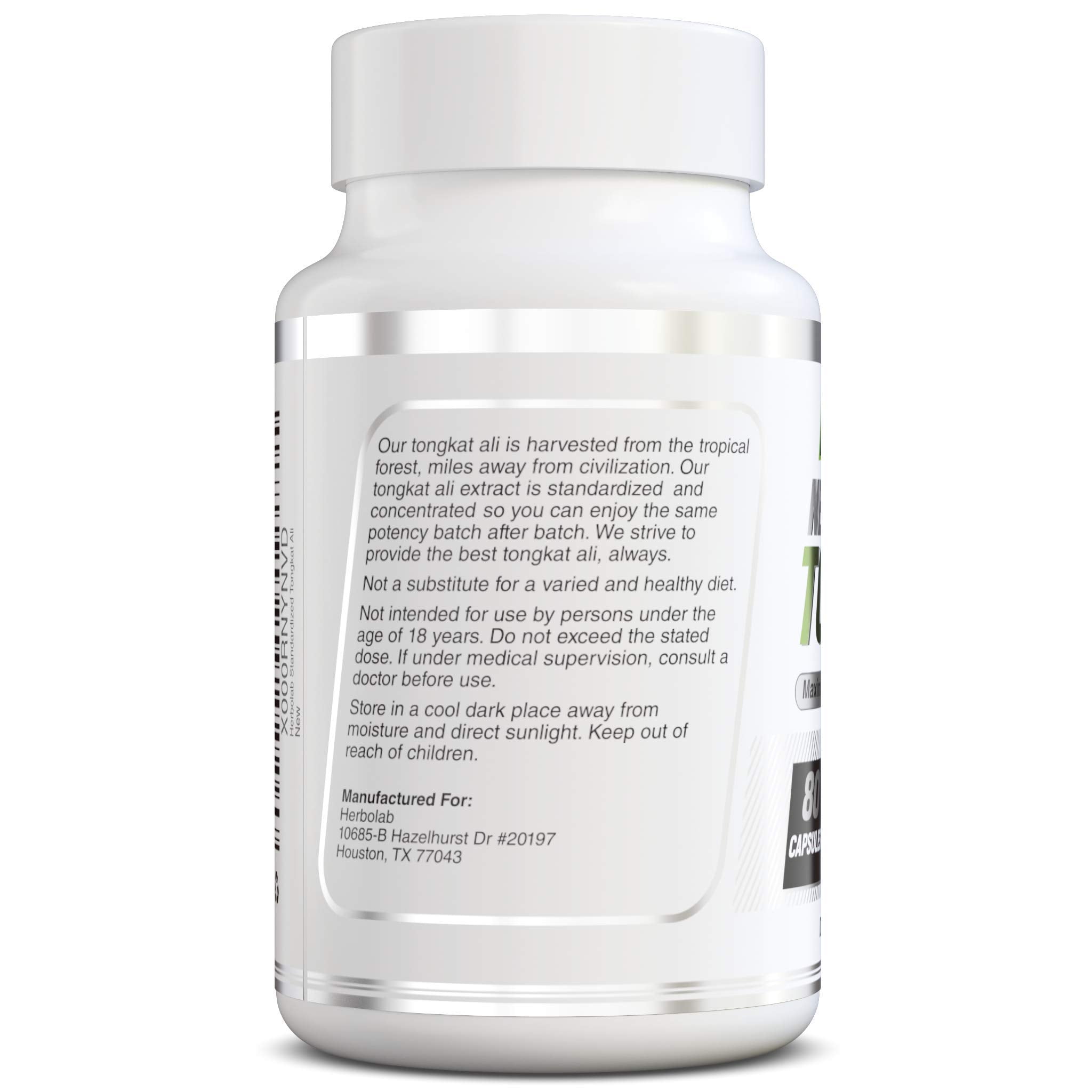 Herbolab Tongkat Ali label design highlights standardized extract.