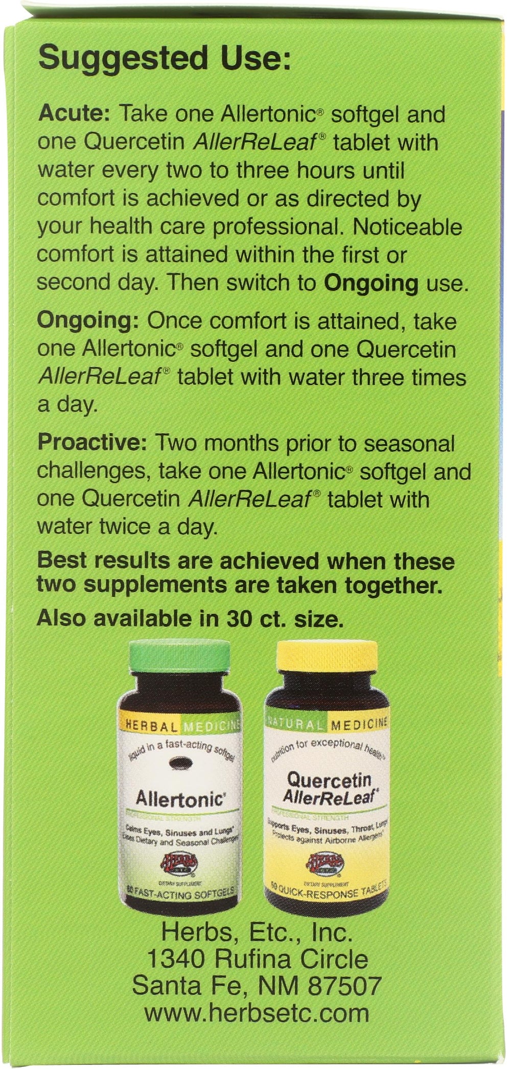 Person holding Herbs Etc. Allergy ReLeaf bottle for daily routine.