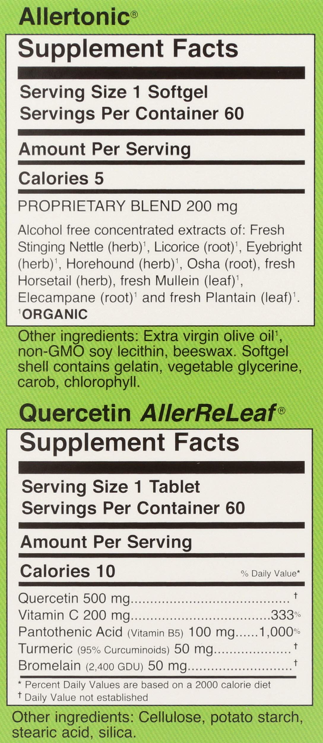 Front packaging of Herbs Etc. Allergy ReLeaf for easy shopping.