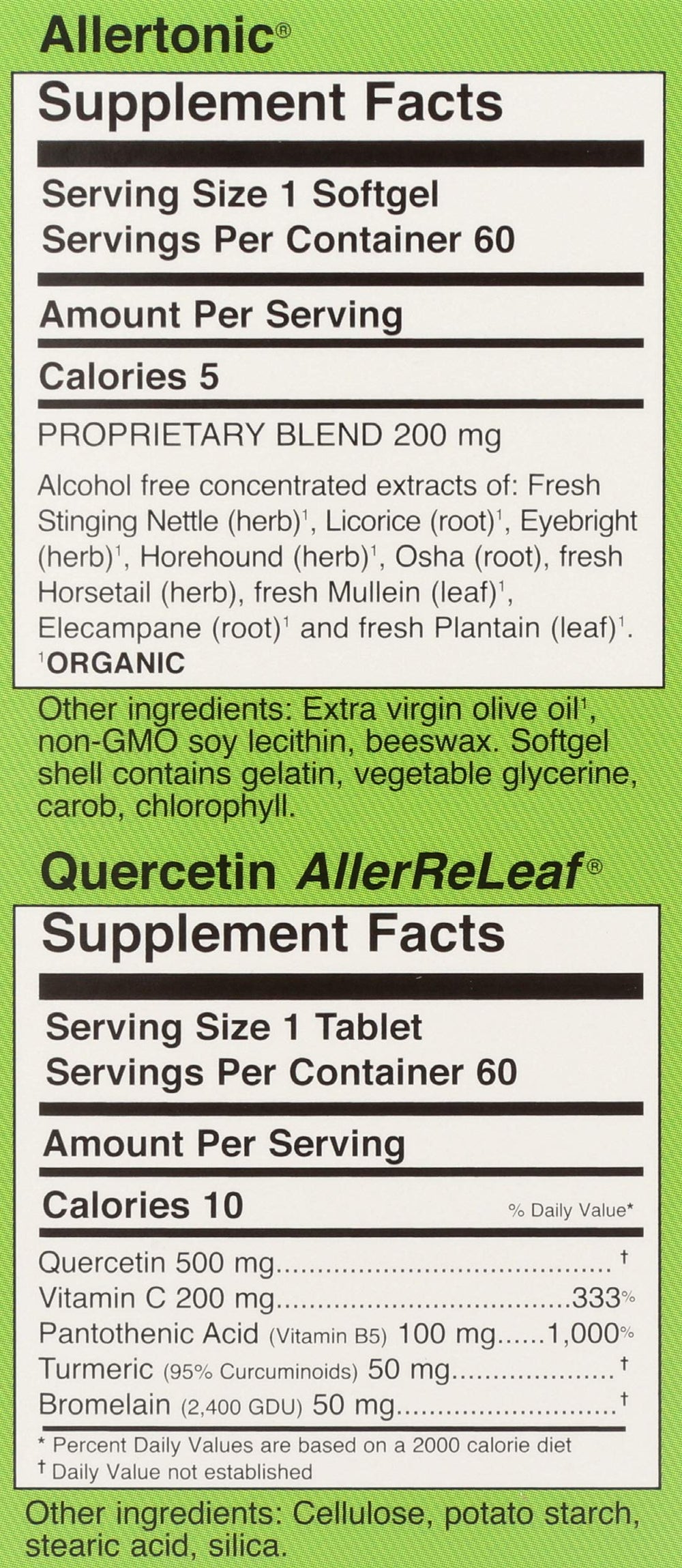 Front packaging of Herbs Etc. Allergy ReLeaf for easy shopping.