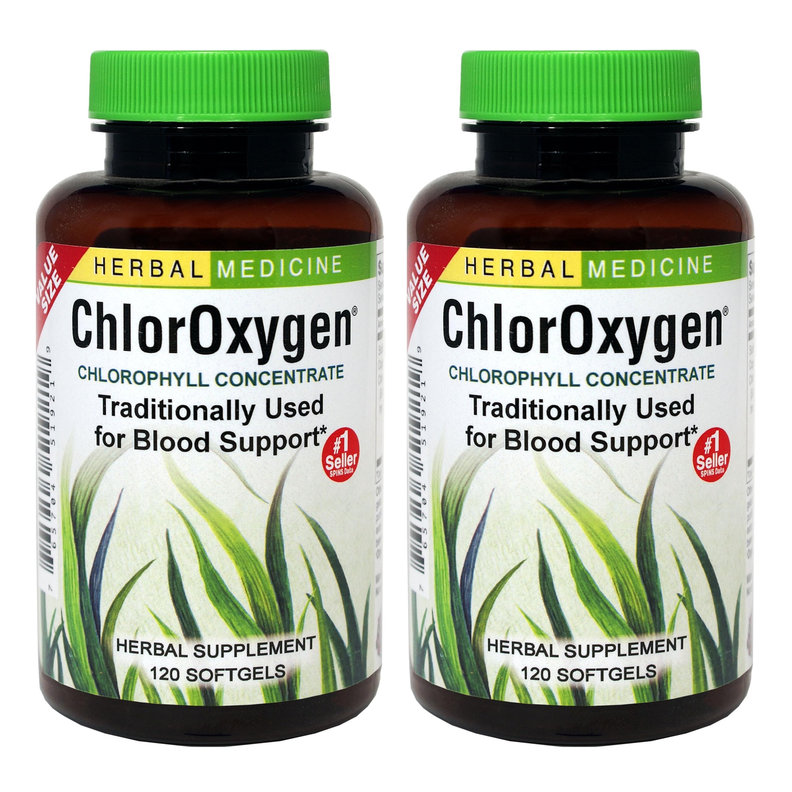 Herbs Etc. ChlorOxygen bottle showcases concentrated chlorophyll for daily vitality.