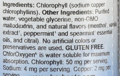 Front view of Herbs Etc. ChlorOxygen bottle for on-the-go wellness