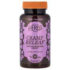 Herbs Etc. Cramp ReLeaf bottle for menstrual comfort and abdominal support.