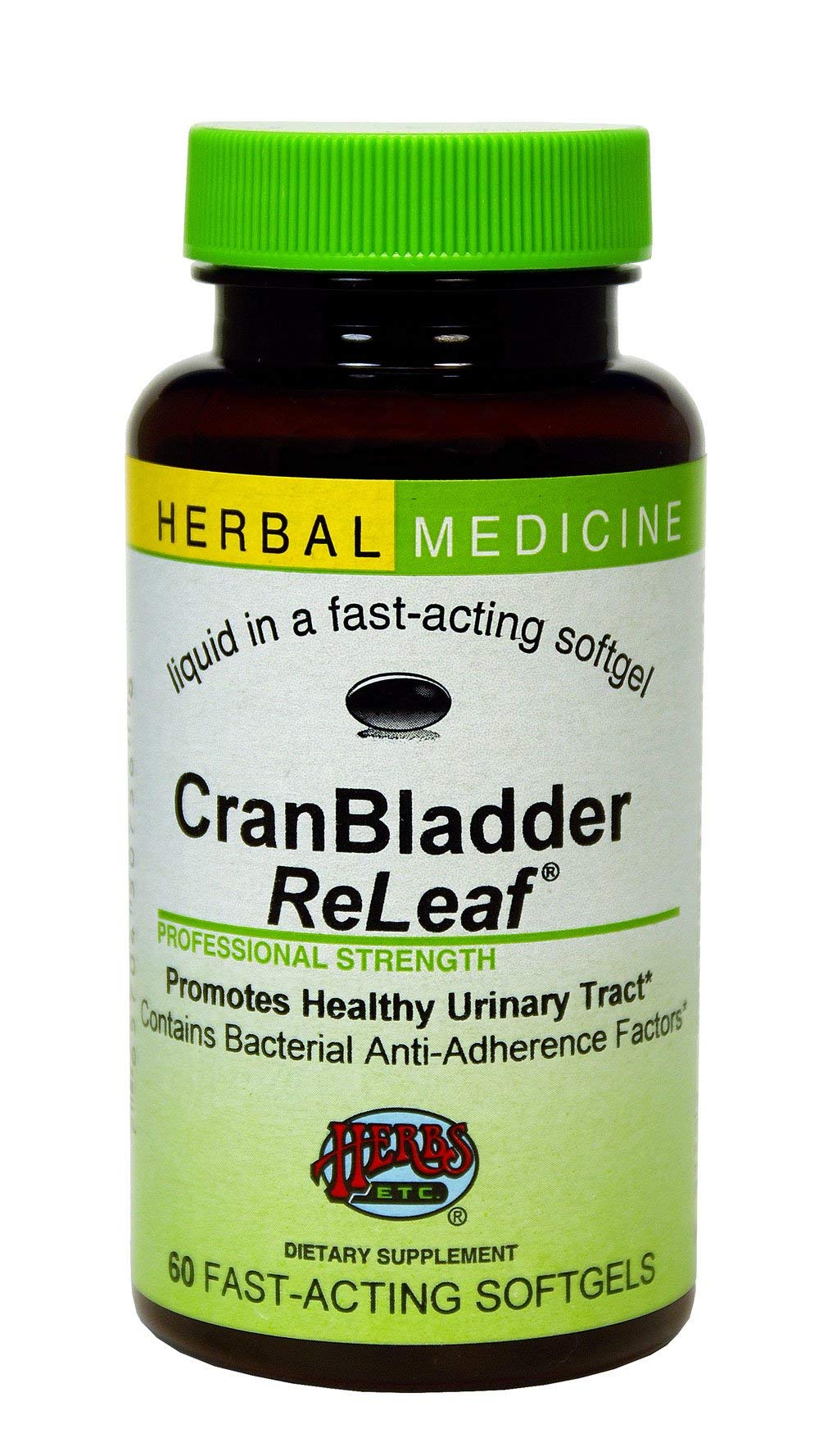 Herbs Etc. CranBladder ReLeaf bottle on shelf supports bladder health.