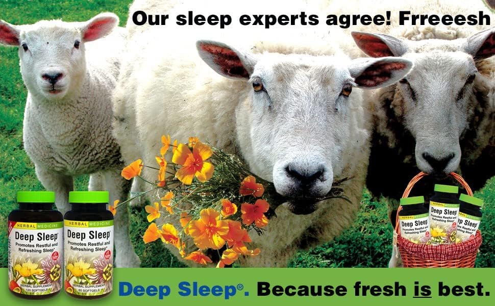 Herbs Etc. Deep Sleep bottle on a nightstand ready for nightly use.