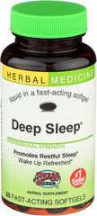 Herbs Etc. Deep Sleep Softgels bottle for nightly calm and rest.