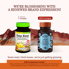 Herbs Etc. Deep Sleep Softgels label highlights passionflower and chamomile ingredients.