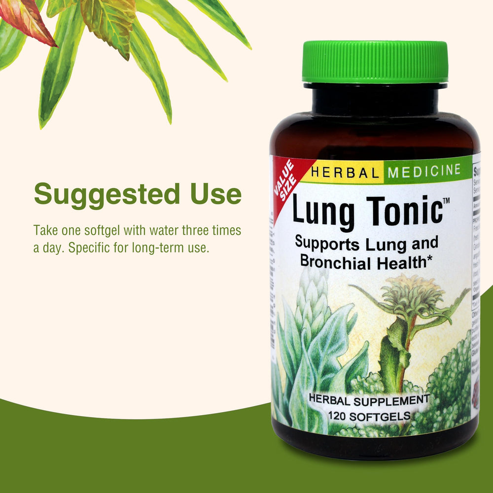 Herbs Etc. Lung Tonic two-pack on display for ongoing use and value.